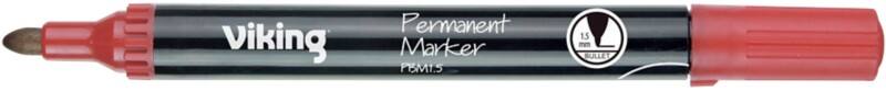 Marqueur permanent Viking PBM1,5 Moyen Ogive - 1,5 mm Rouge Résistant à l'eau