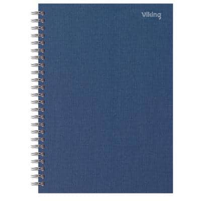 Cahier Viking A5 Ligné Reliure en spirale Carton rigide Dos cartonné Bleu Perforé 160 Pages 80 Feuilles