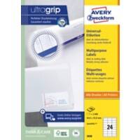 Étiquettes universelles AVERY Zweckform 3658 Ultragrip Blanc A4 64,6 x 33,8 mm 100 Feuilles de 24 Étiquettes