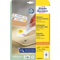 Étiquettes universelles AVERY Zweckform Stick & Lift Adhésif A4 Blanc 99.1 x 42.3 mm 30 Feuilles de 12 Étiquettes