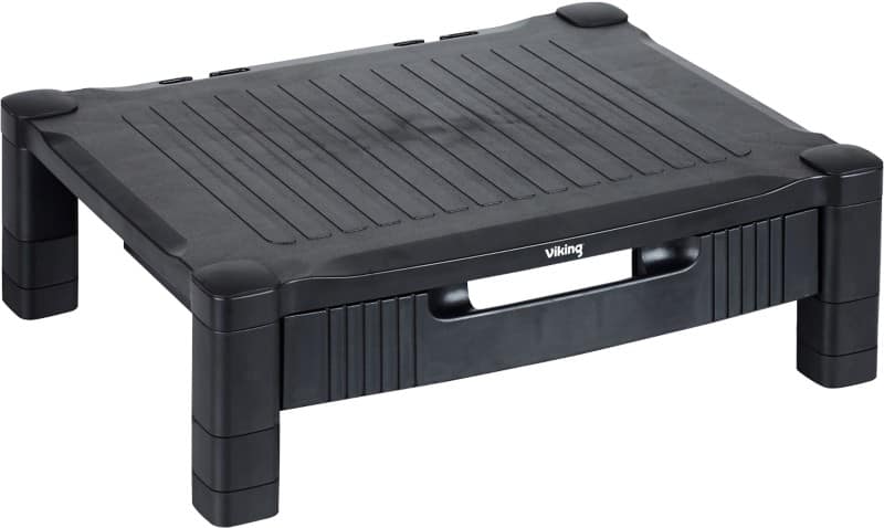 Support pour moniteur avec tiroir Viking Noir 43,5 x 33,5 x 13,5 cm