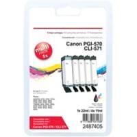 Cartouche jet d'encre Office Depot Compatible Canon PGI-570/CLI-571 Cyan, magenta, jaune, noir 5 Unités