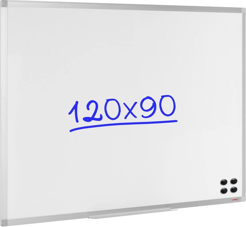 Tableau blanc Viking Montage mural Magnétique Acier Laqué Simple face 120 (L) x 90 (H) cm