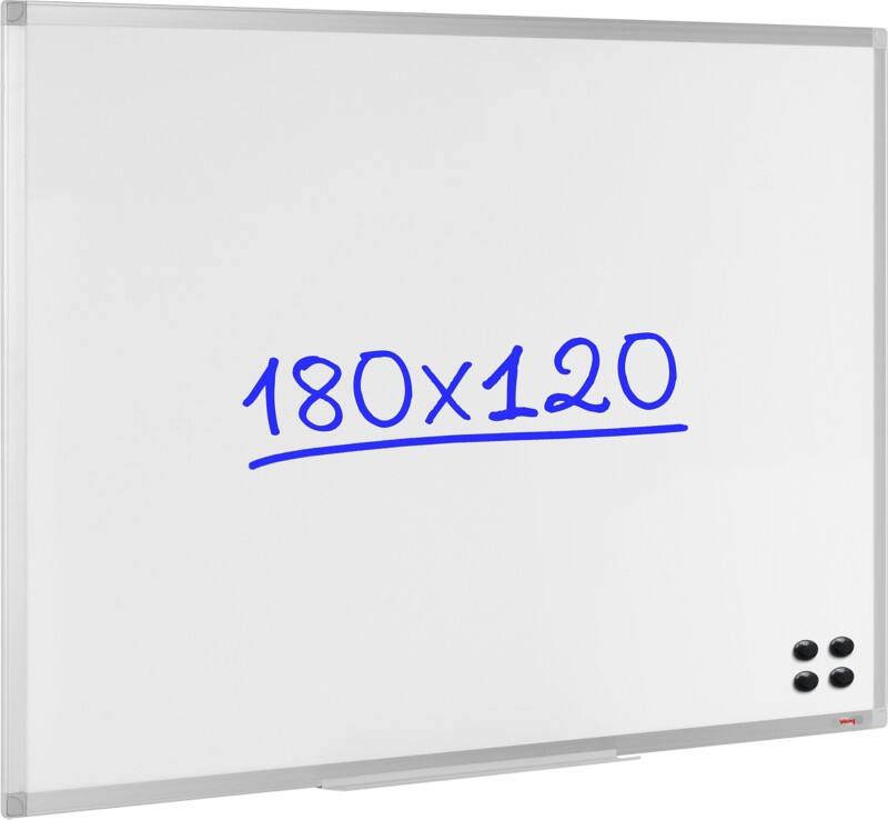 Tableau blanc Viking Magnétique Acier Laqué Simple face 180 (L) x 120 (H) cm