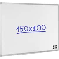 Tableau blanc Viking Standard Montage mural Magnétique Acier Laqué Simple face 150 (L) x 100 (H) cm