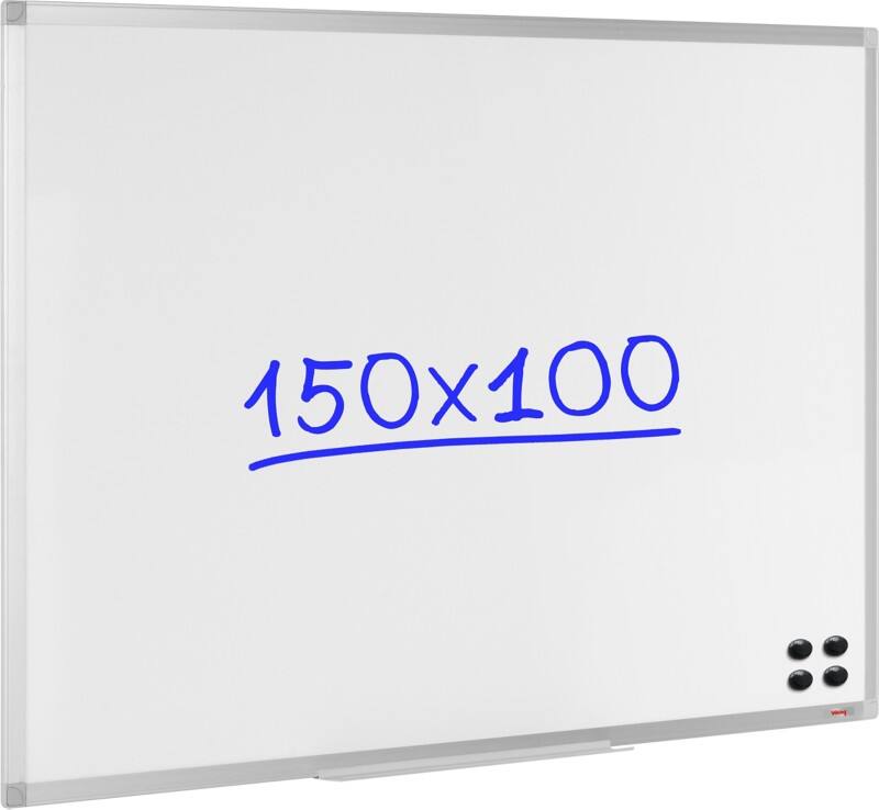 Tableau blanc Viking Montage mural Magnétique Émail Simple face 150 (L) x 100 (H) cm