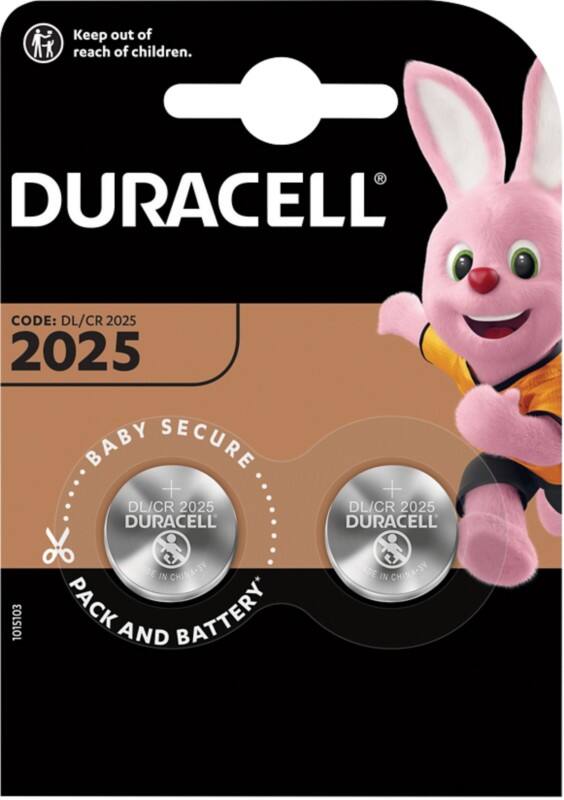 Piles bouton Duracell DL2025 CR2025 3V Lithium 2 Unités