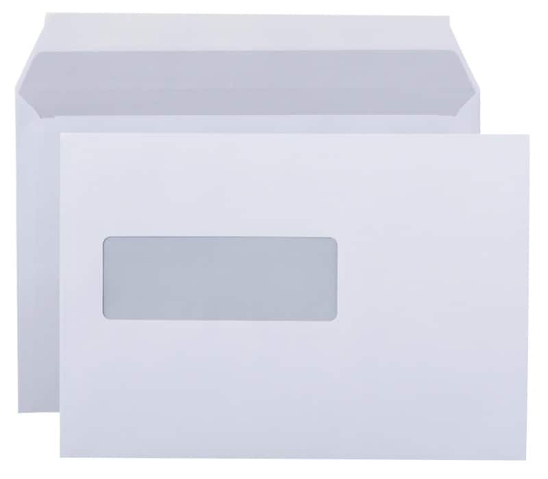 Enveloppes Viking EA5 80 g/m² Avec fenêtre Bande adhésive Blanc 220 (l) x 156 (h) mm 500 Unités