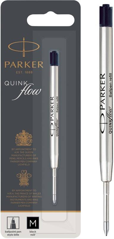 Recharge pour stylo bille Parker Quinkflow 0.7 mm Pointe moyenne Noir