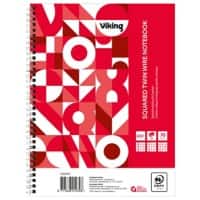 Cahier à spirale Office Depot Blanc A5+ Quadrillé 80 Feuilles Paquet de 5