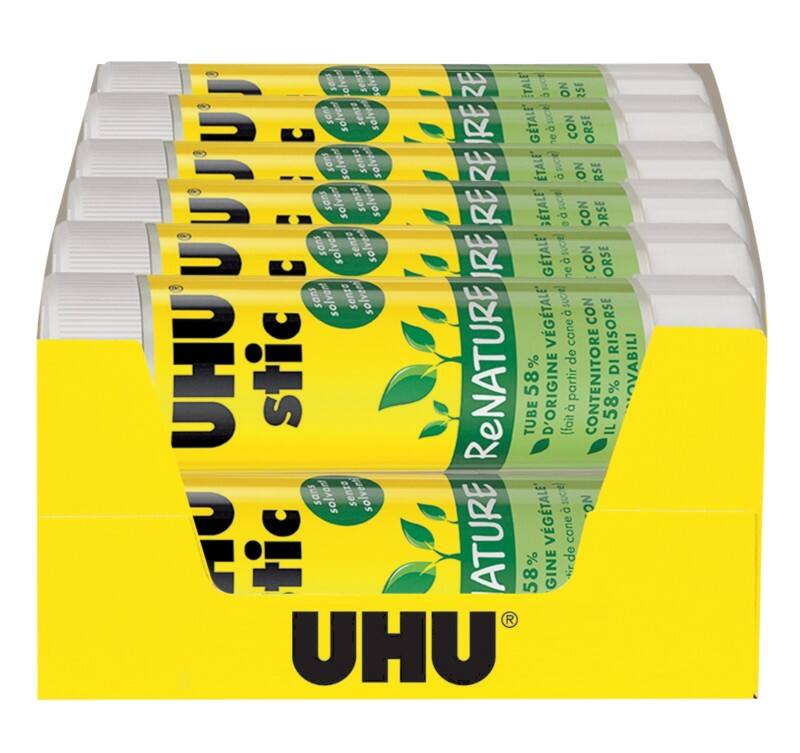 Bâtons de colle UHU ReNature 40 g Blanc 47 12 Unités