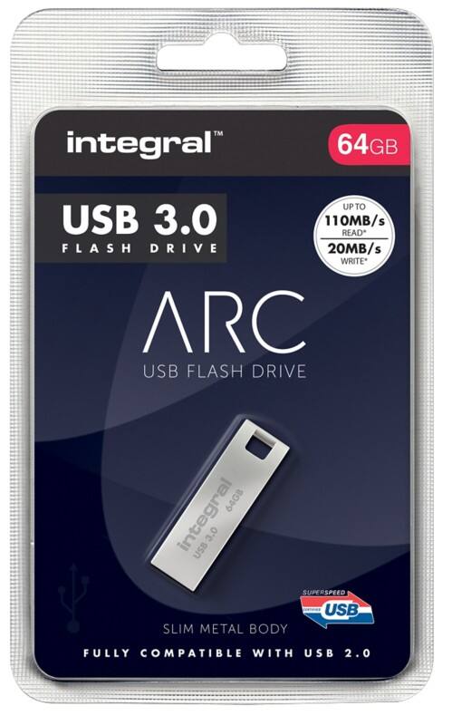 Clé USB Integral ARC 64 Go USB 3.0 Argenté