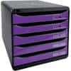 Module de tiroirs Exacompta Big-Box Polystyrène Noir, violet A4 27,8 x 34,7 x 27,1 cm