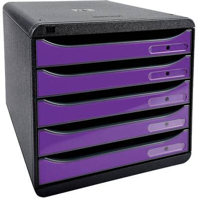 Module de tiroirs Exacompta Big-Box Polystyrène Noir, violet A4 27,8 x 34,7 x 27,1 cm