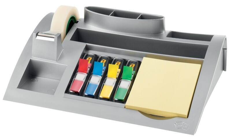 Organisateur de bureau Post-it Desktop Organizer C50 Plastique Argenté 25,6 x 16,6 x 6,8 cm