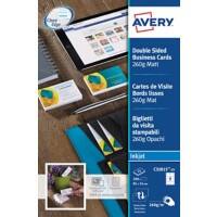 Cartes de visite Avery C32015-25 85 x 54 mm 260 g/m² Blanc 200 Unités