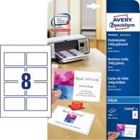 Cartes de visite Brillant AVERY Zweckform A4 240 g/m² 85 x 54 mm 25 Feuilles de 8 Étiquettes