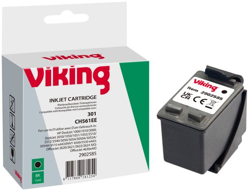 Cartouche jet d'encre Viking 301 Compatible HP CH561EE Noir