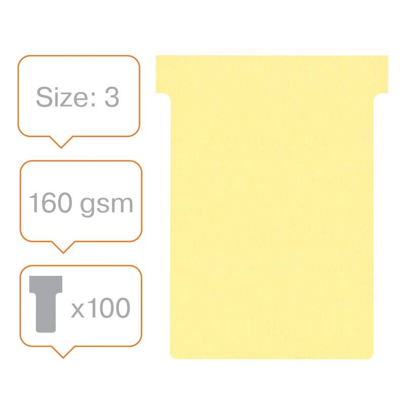Fiches T3 Nobo Jaune 9,2 x 12 cm 100 Unités 100 Unités