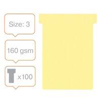 Fiches T3 Nobo Jaune 9,2 x 12 cm 100 Unités 100 Unités