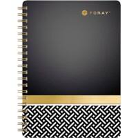 Carnet de notes à spirale Foray Elements A5 Noir, doré Carte métallisée Quadrillé 80 feuilles