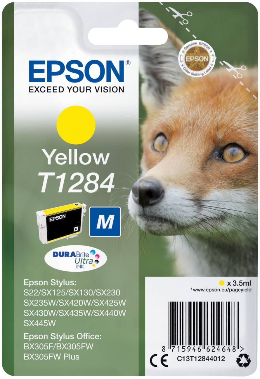 Cartouche jet d'encre Epson D'origine T1284 Jaune C13T12844012
