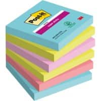 Notes Super Sticky Post-it Cosmic 76 x 76 mm Assortiment Carré 6 Blocs de 90 Feuilles