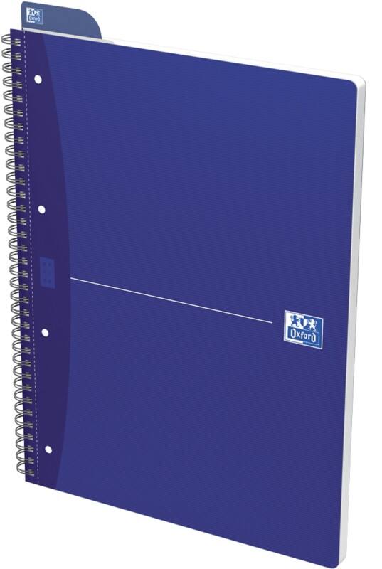 Cahier OXFORD Office Essentials A4+ Quadrillé Reliure en spirale Carte Bleu Perforé 140 Pages