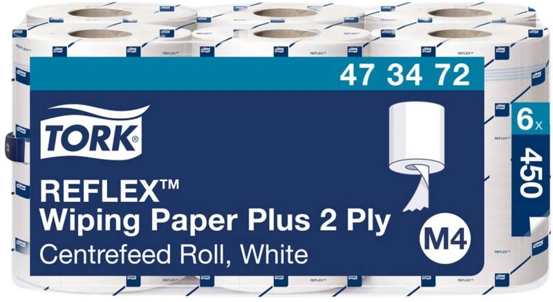 Essuie-mains Tork Reflex Advanced M4 Rouleau Blanc 2 épaisseurs 473472 6 Rouleaux de 450 Feuilles
