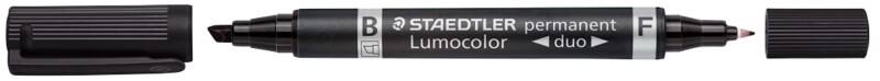 Marqueur permanent STAEDTLER Lumocolor duo 348 Moyen Ogive 0,6 - 1,5 mm Noir Rechargeable