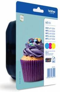 Cartouche jet d'encre Brother LC123 D'origine Cyan, magenta, jaune Multipack 3 Unités