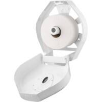 Distributeur de papier toilette jumbo Maxi Plastique ABS Verrouillable Fixation murale Blanc 34 x 14,5 x 37,5 cm