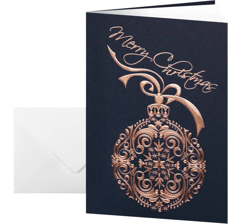 Cartes de Noël avec enveloppes Sigel Noblesse 270 g/m² 10,5 x 14,8 cm Doré, noir 10 Unités