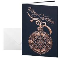 Cartes de Noël avec enveloppes Sigel Noblesse 270 g/m² 10,5 x 14,8 cm Doré, noir 10 Unités