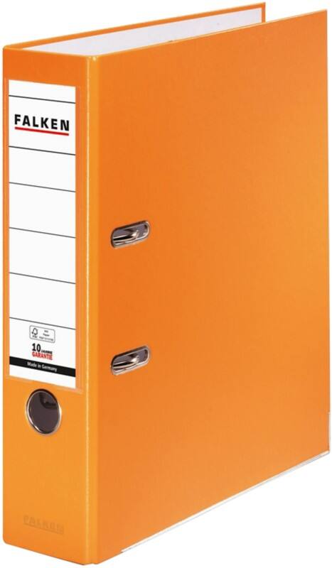 Classeur à levier Falken Large PP-Color A4 80 mm Orange 2 Anneaux Plastique