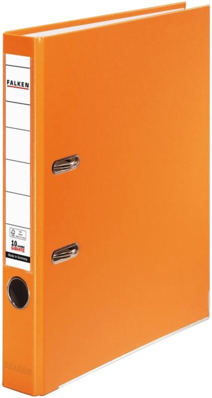 Classeur à levier Falken Étroit PP-Color A4 50 mm Orange 2 Anneaux Plastique