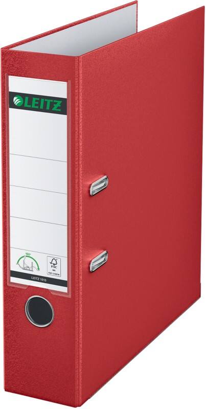 Classeur à levier Leitz Large 180° A4 82 mm Rouge 2 Anneaux 1010 Plastique Lisse Portrait