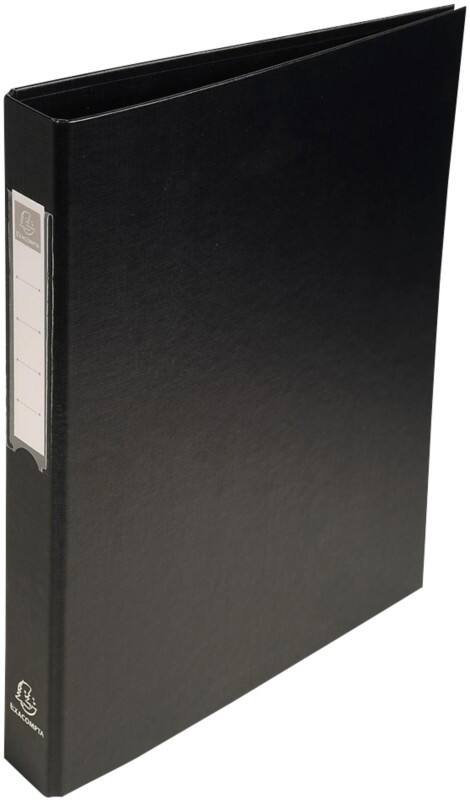 Classeur Exacompta 25 mm Carton, PP (Polypropylène) A4 4 Anneaux Noir