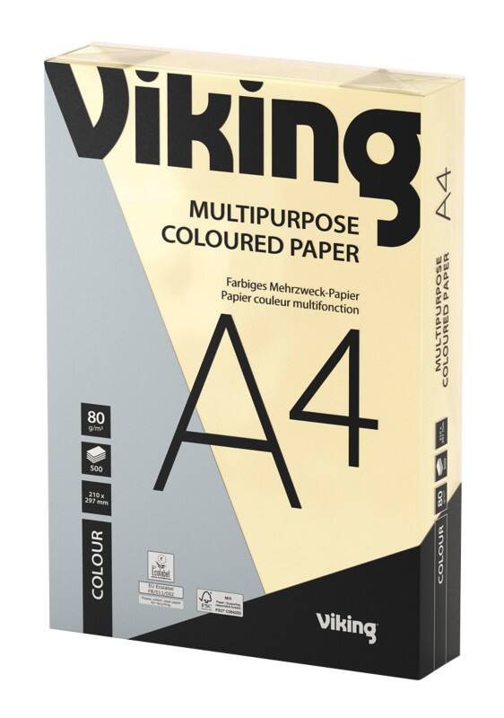 Papier couleur A4 Viking Crème 80 g/m² Lisse 500 Feuilles