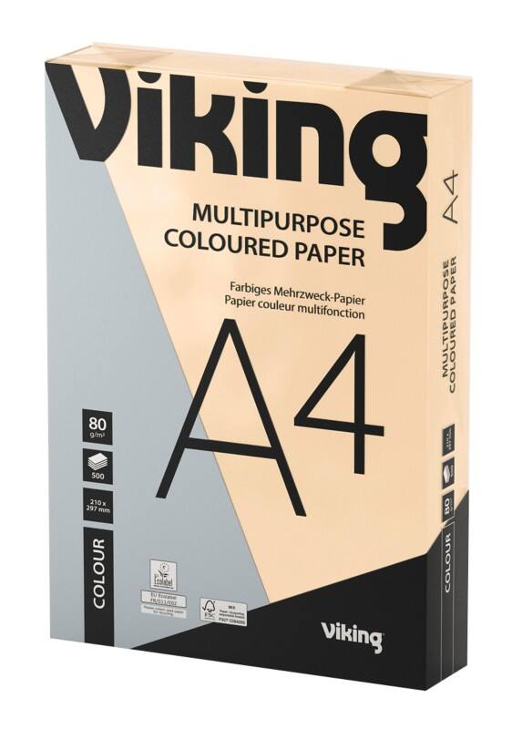 Papier couleur A4 Viking Saumon 80 g/m² Lisse 500 Feuilles