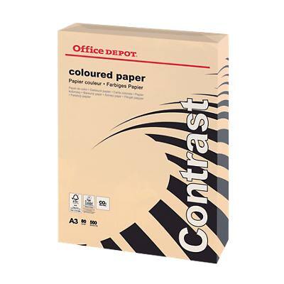 Papier couleur Office Depot A3 Saumon pastel 80 g/m² Lisse 500 Feuilles