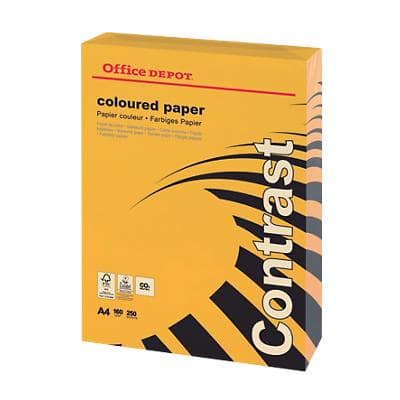 Papier couleur Office Depot A4 Orange 160 g/m² Lisse 250 Feuilles