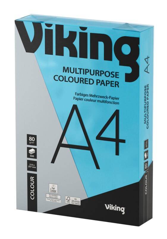 Papier couleur A4 Viking Bleu 80 g/m² Lisse 500 Feuilles