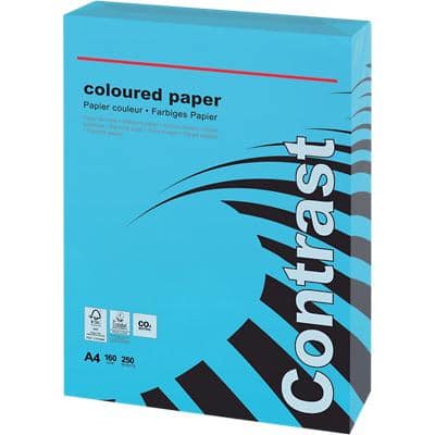 Papier couleur A4 Office Depot Bleu 160 g/m² Lisse 250 Feuilles