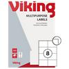 Étiquettes multifonctions Viking Autocollantes 105 x 74mm Blanc 100 Feuilles de 8 Étiquettes