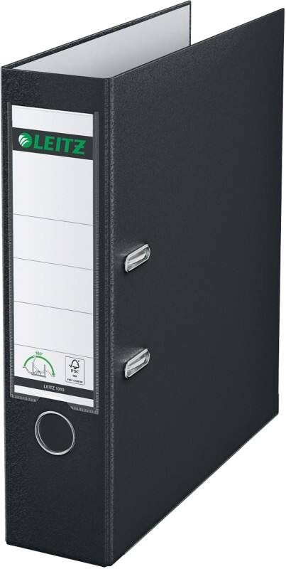 Classeur à levier Leitz Large 180° A4 82 mm Noir 2 Anneaux 1010 Plastique Lisse Portrait