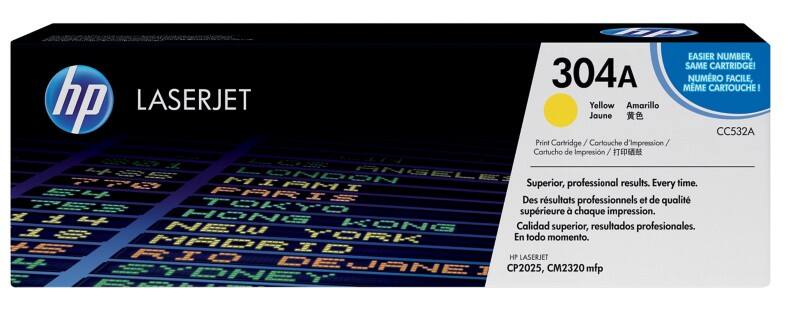 Toner HP 304A D'origine CC532A Jaune