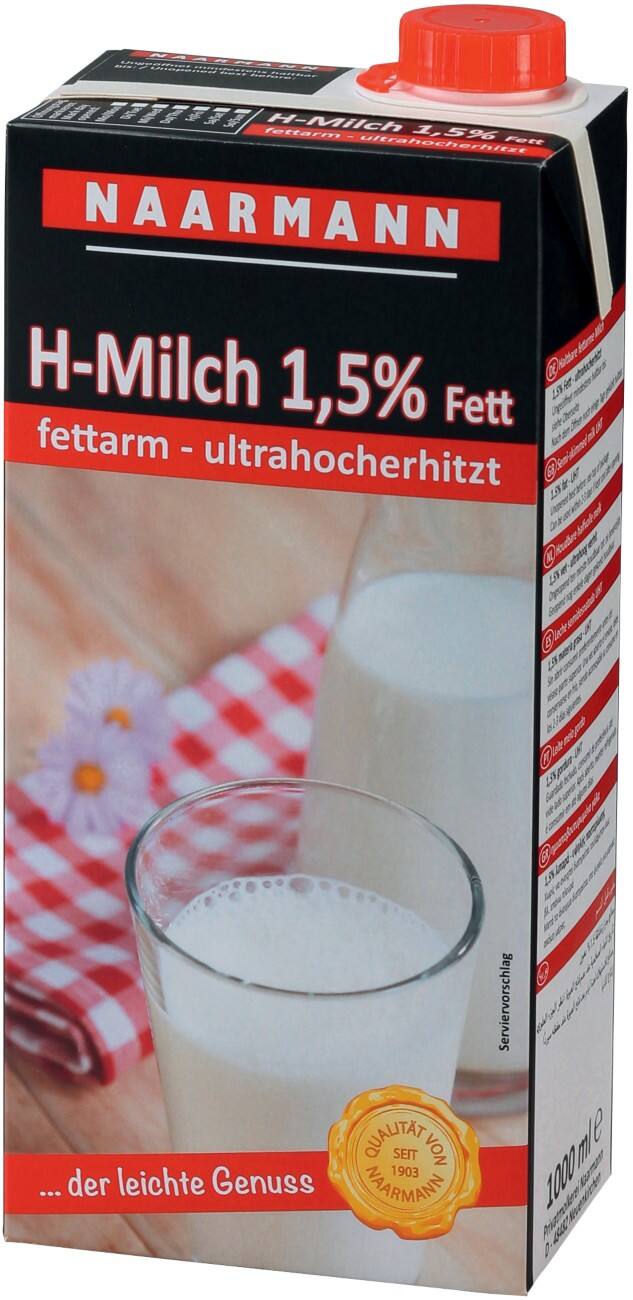 Lait Naarmann 733431 1.5 % 12 Unités de 1 L