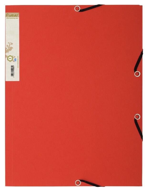 Farde à 3 rabats à élastique Exacompta Forever A4 Rouge Carton recyclé 24 x 32 cm