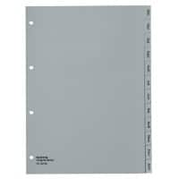 Intercalaires Kolma LongLife pvc A4 portrait 12 intercalaires Gris